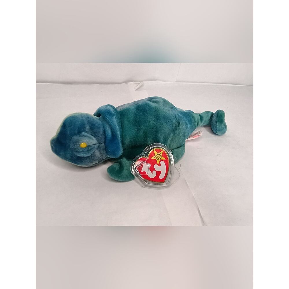 Ty Beanie Baby Plush Iguana - Teal Green